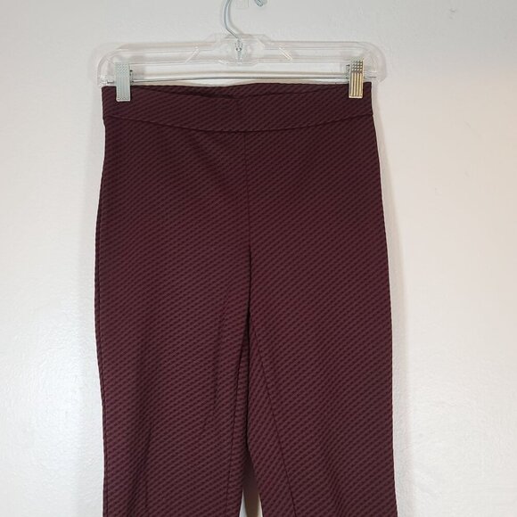 Theory Adbelle K Claymont Black Burgundy Ponte Pull On Skinny Pant Size Small - Picture 2 of 6